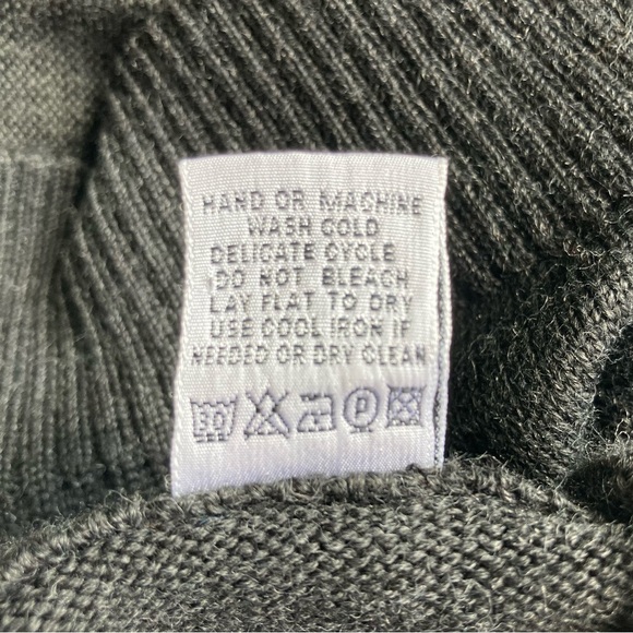 Bachrach Color block Knit Sweater Mens Sz Lg Grey Black Blue Red Wool Made Italy - Picture 8 of 9